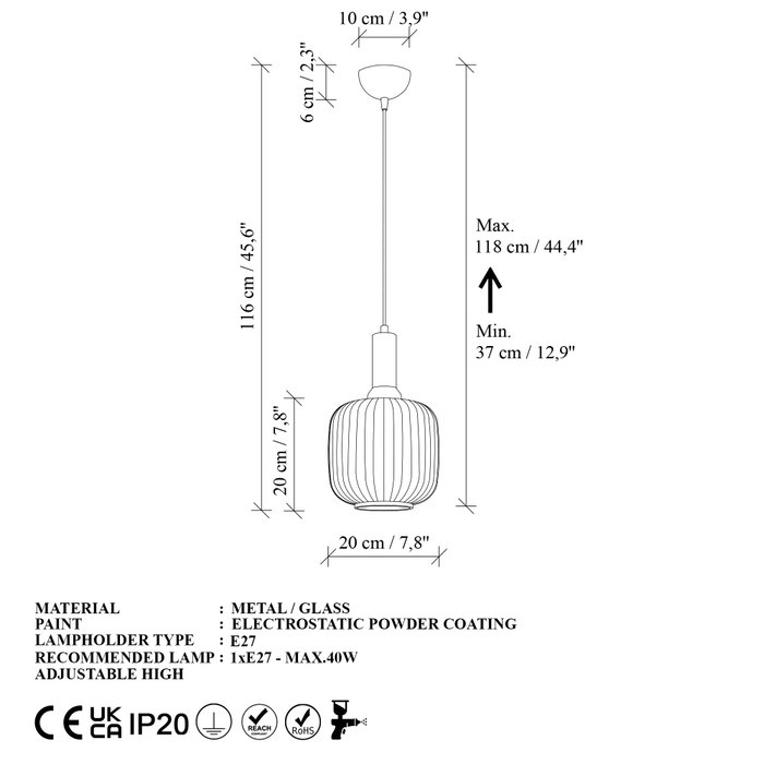 Opviq Asker - 15187 Lámpara de araña de metal y vidrio Negro